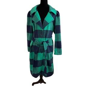 G by Giuliana 1X Buffalo Plaid Belted Fleece Coat Jacket Black Label Green
